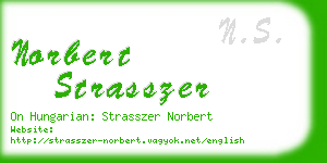 norbert strasszer business card